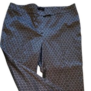 Michel Studio Silver  Black Textured Embossed Pants Stretch Tapered Plus Size 18